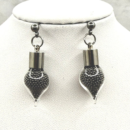 Luxury Stainless Steel 11th Anniversary Stud Drop Earrings Handmade-Pendant & Earrings-Handmade Anniversary