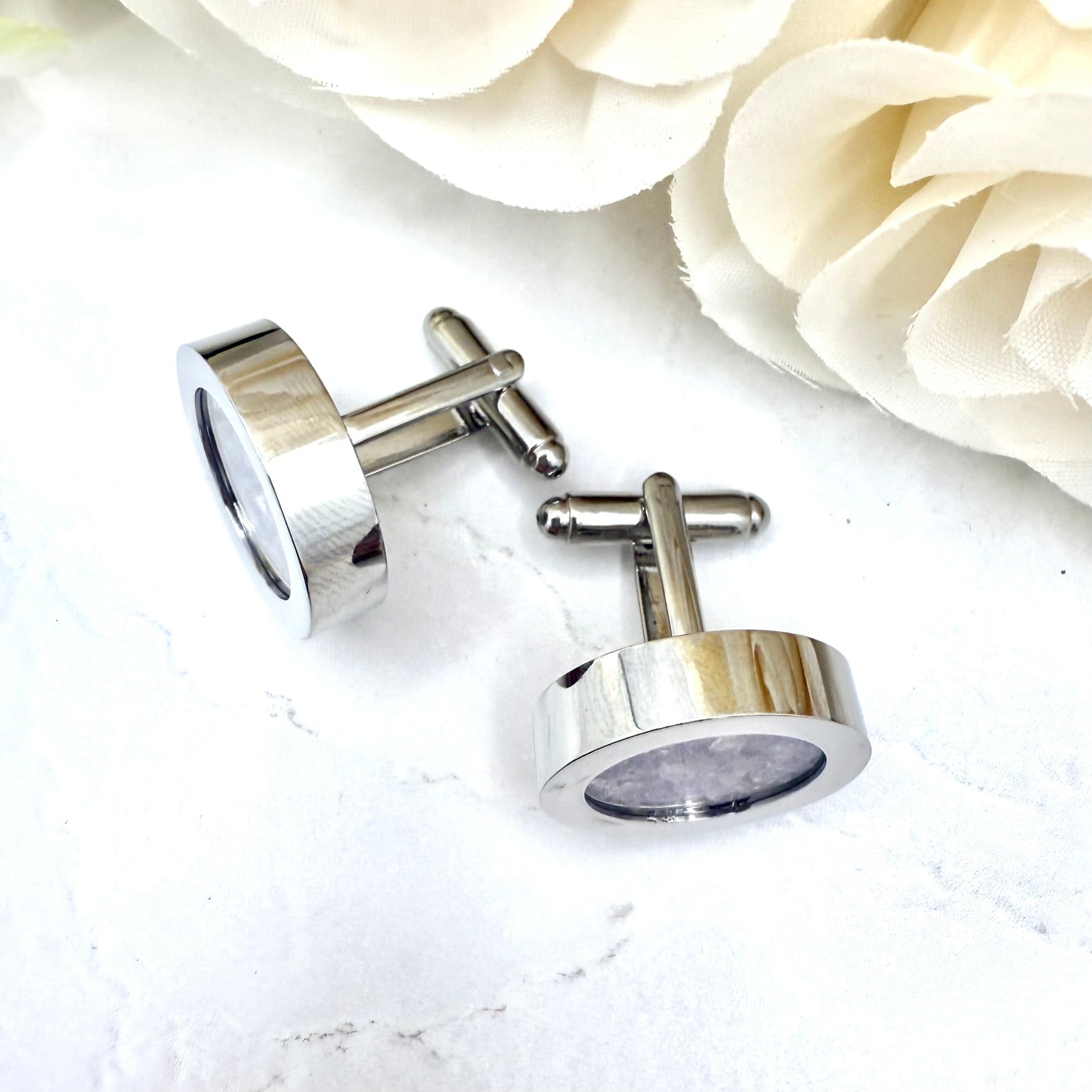 Luxury Statement 33rd Anniversary Cufflinks – Filled with Natural Raw Amethyst Shards | Elegant Gift for Him-Cufflinks-Handmadeanniversary-Handmade Anniversary