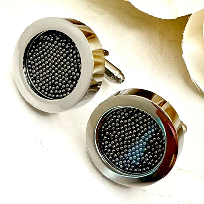 Luxury Statement Stainless Steel 11th Anniversary Cufflinks Handmade-Cufflinks-Handmade Anniversary