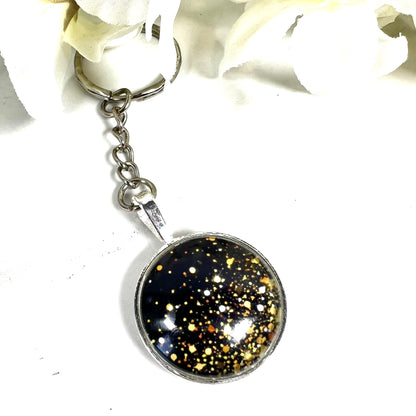 Noir Sparkle Cufflinks and Keyring Gift Set Handmade-Keyring-Handmadeanniversary-Handmade Anniversary