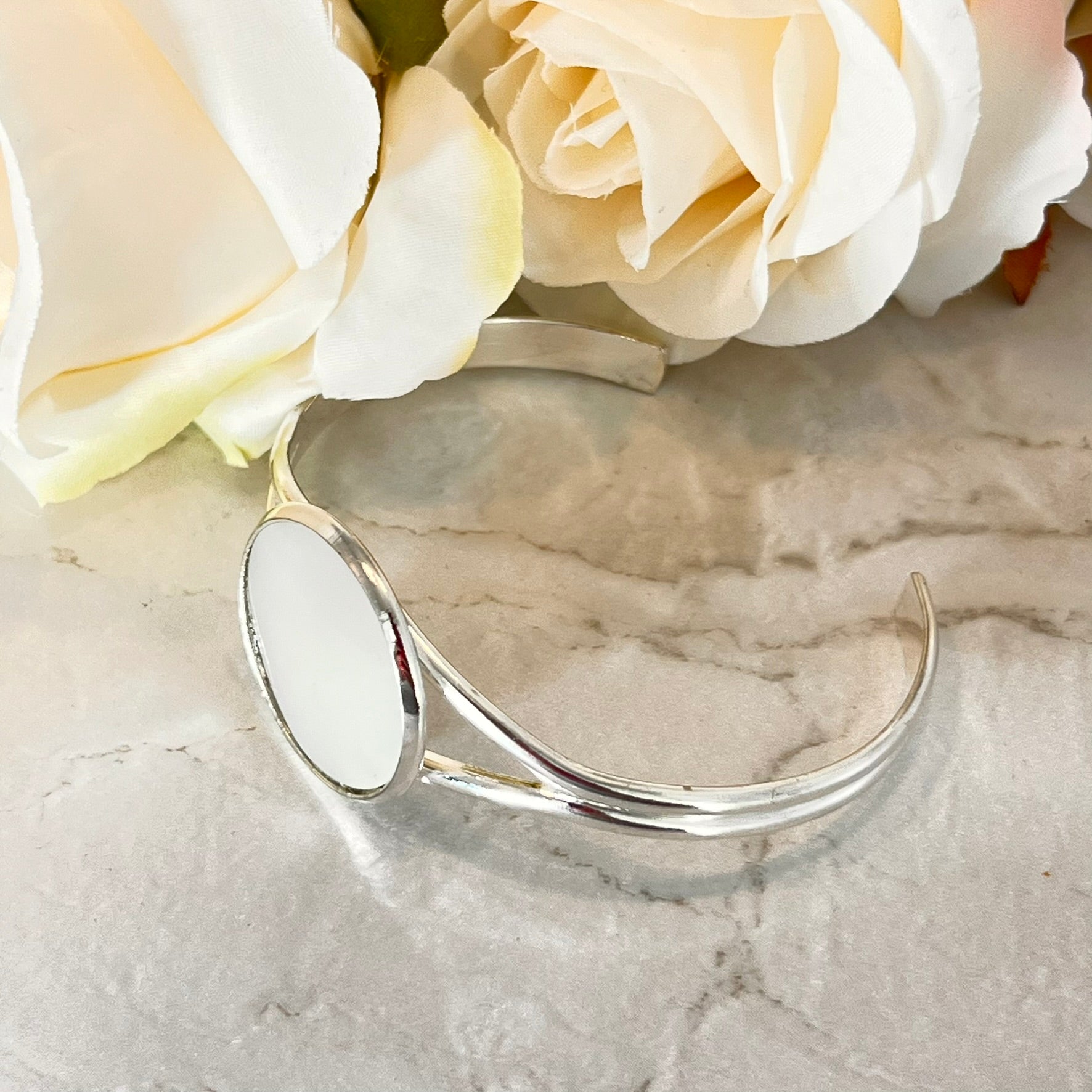 Pearl 30th Anniversary Bangle Bracelet Handmade-Bracelet-Handmadeanniversary-Handmade Anniversary