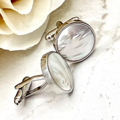 Pearl 30th Anniversary Cufflinks Handmade-Cufflinks-Handmadeanniversary-Handmade Anniversary
