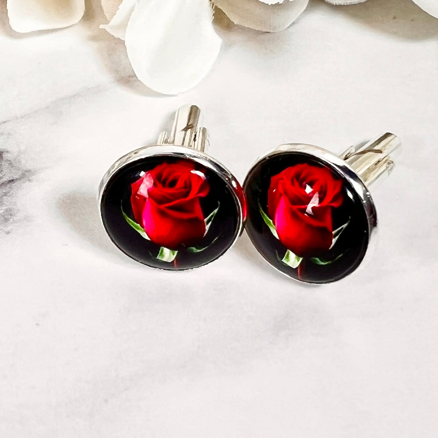 Rose Cufflinks Handmade-Cufflinks-Handmadeanniversary-Handmade Anniversary