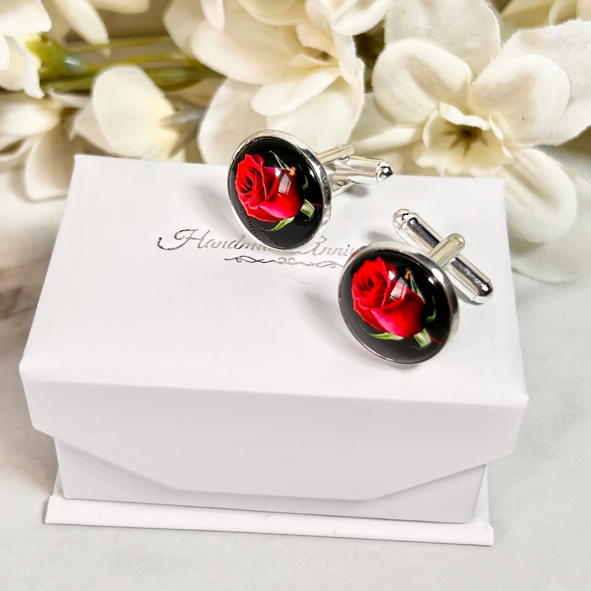 Rose Cufflinks Handmade-Cufflinks-Handmadeanniversary-Handmade Anniversary