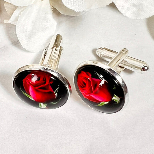 Rose Cufflinks Handmade-Cufflinks-Handmadeanniversary-Handmade Anniversary