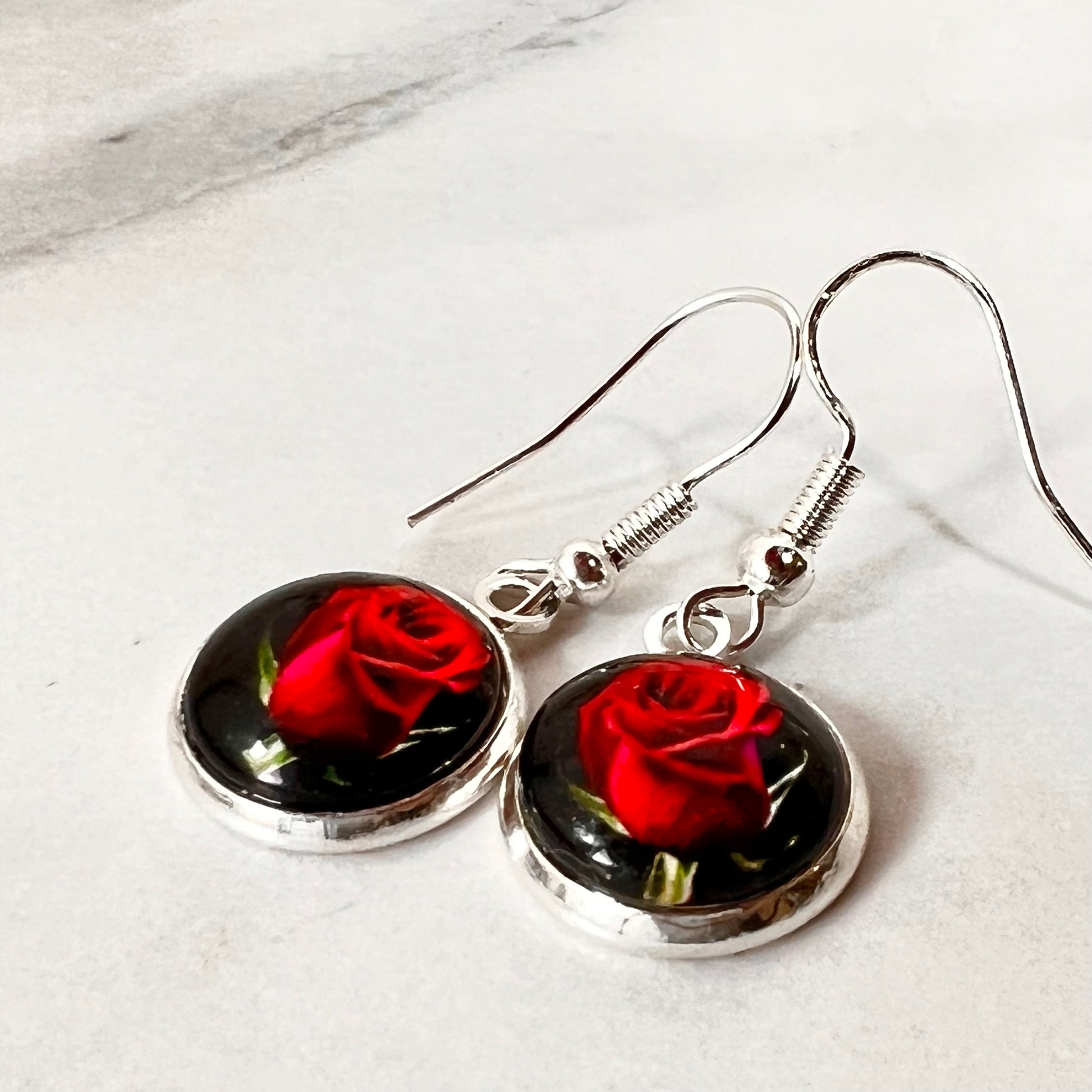 Rose Drop Earrings Handmade-Earrings-Handmadeanniversary-Handmade Anniversary
