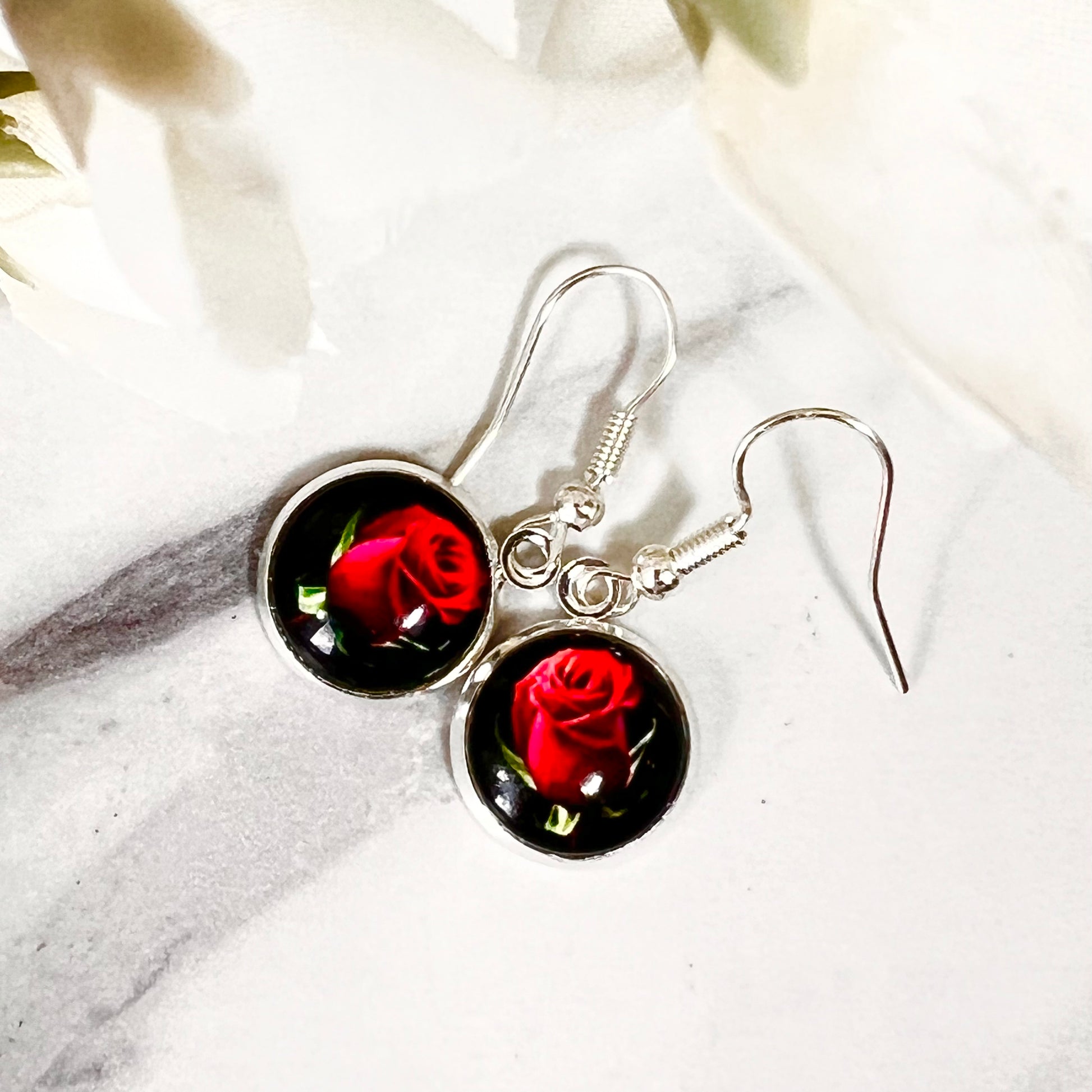 Rose Drop Earrings Handmade-Earrings-Handmadeanniversary-Handmade Anniversary