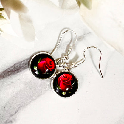 Rose Drop Earrings Handmade-Earrings-Handmadeanniversary-Handmade Anniversary
