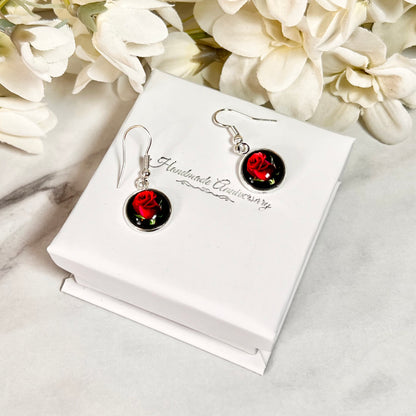 Rose Drop Earrings Handmade-Earrings-Handmadeanniversary-Handmade Anniversary