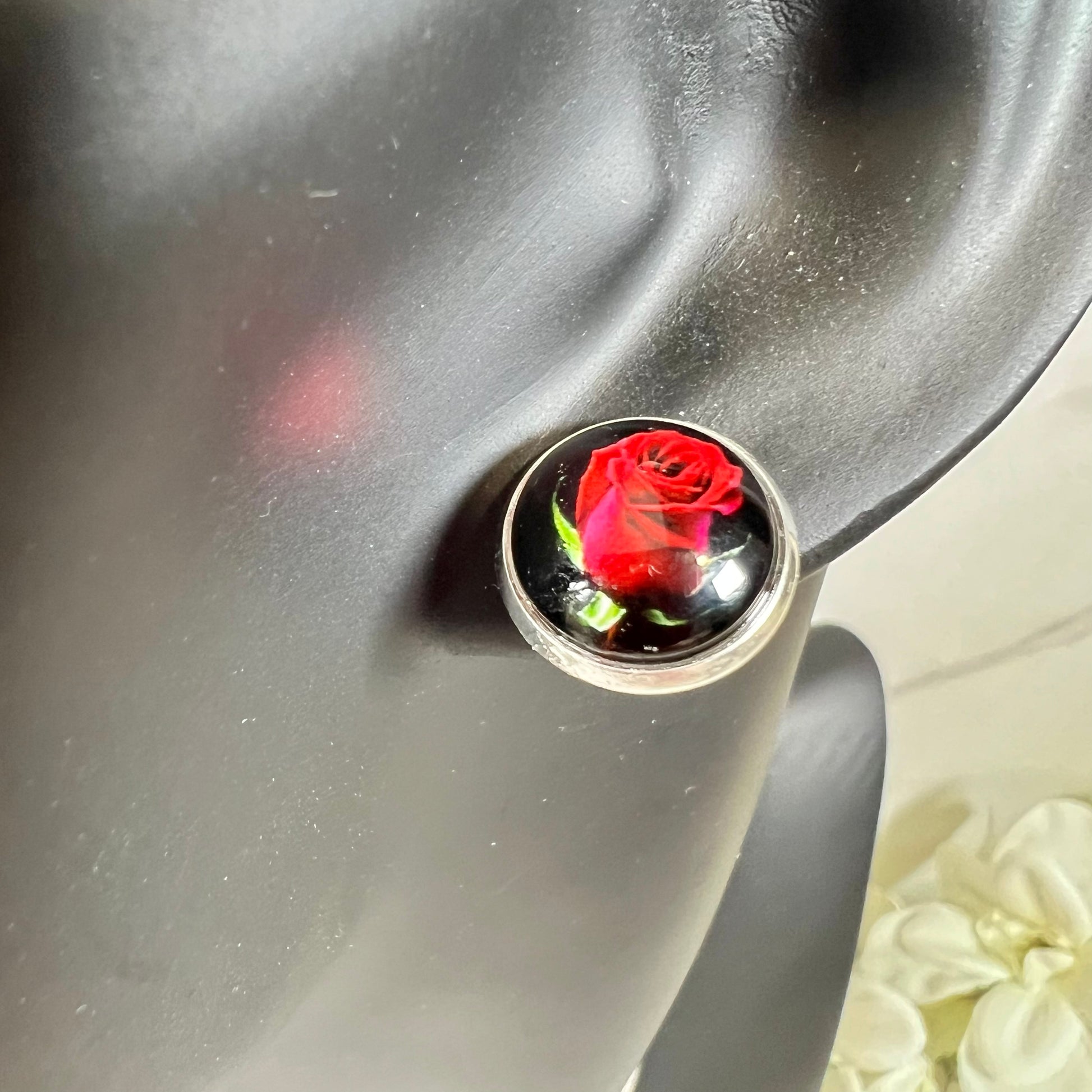 Rose Stud Earrings Handmade-Earrings-Handmadeanniversary-Handmade Anniversary
