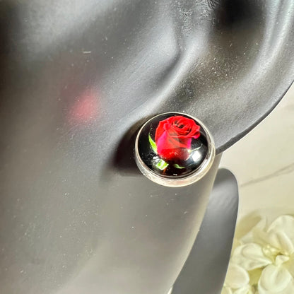 Rose Stud Earrings Handmade-Earrings-Handmadeanniversary-Handmade Anniversary