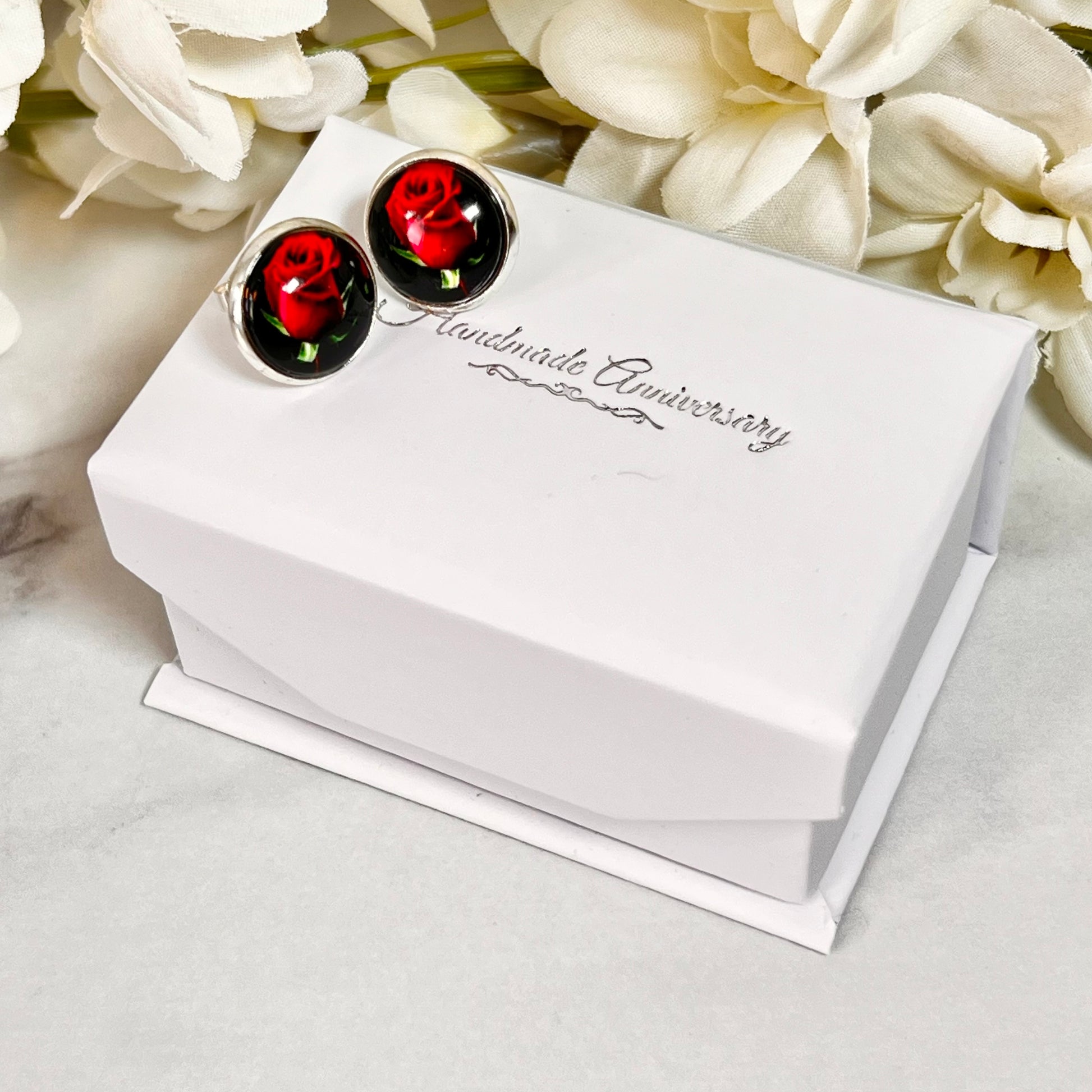 Rose Stud Earrings Handmade-Earrings-Handmadeanniversary-Handmade Anniversary