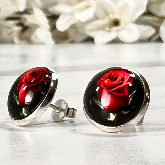 Rose Stud Earrings Handmade-Earrings-Handmadeanniversary-Handmade Anniversary