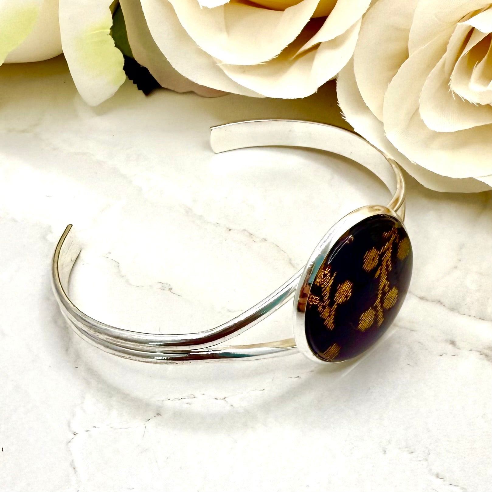 Silk 12th Anniversary Bangle Bracelet Handmade-Bangle-Handmadeanniversary-Handmade Anniversary