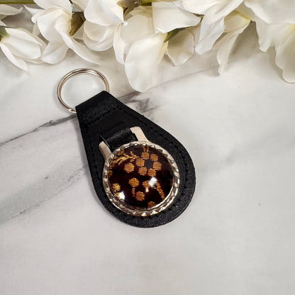 Silk 12th Anniversary Leather Key Fob Handmade-Keyring-Handmadeanniversary-Handmade Anniversary