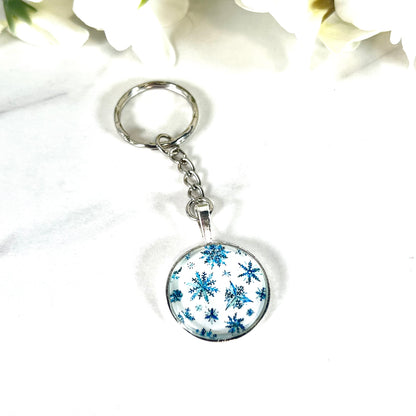 Snowflake Cufflinks and Keyring Gift Set Handmade-Keyring-Handmadeanniversary-Handmade Anniversary