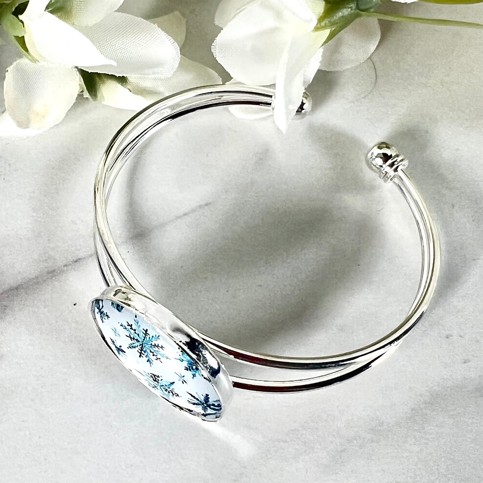 Snowflake Pendant, Drop Earring & Bangle Gift Set Handmade-Bangle-Handmadeanniversary-Handmade Anniversary
