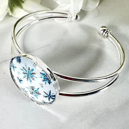 Snowflake Pendant, Drop Earring & Bangle Gift Set Handmade-Bangle-Handmadeanniversary-Handmade Anniversary