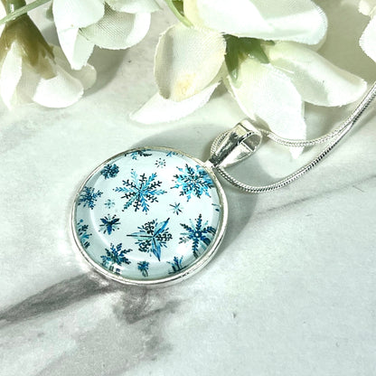 Snowflake Pendant & Drop Earrings Jewellery Set Handmade-Pendant & Earrings-Handmadeanniversary-Handmade Anniversary