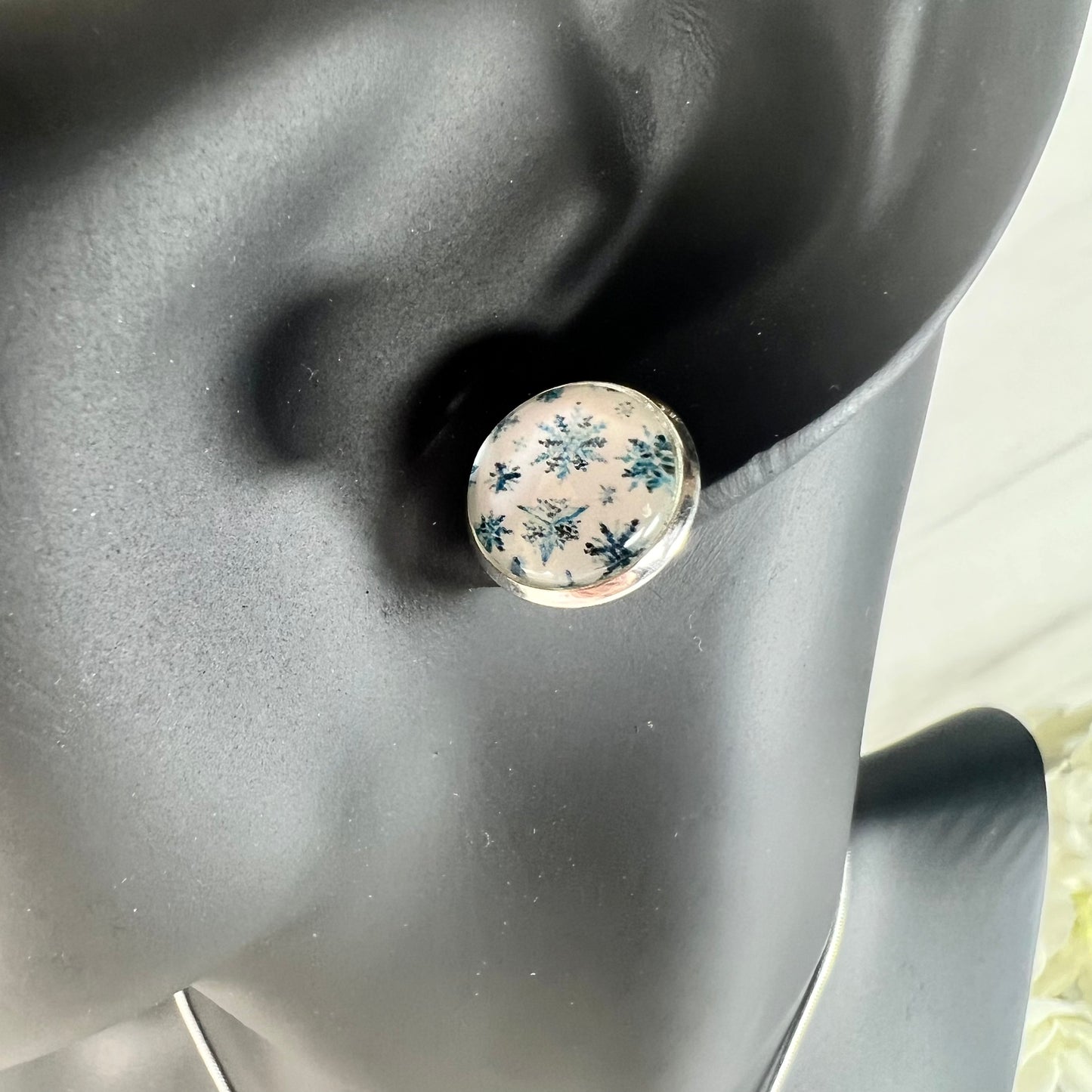 Snowflake Pendant & Stud Earrings Jewellery Set Handmade-Pendant & Earrings-Handmadeanniversary-Handmade Anniversary
