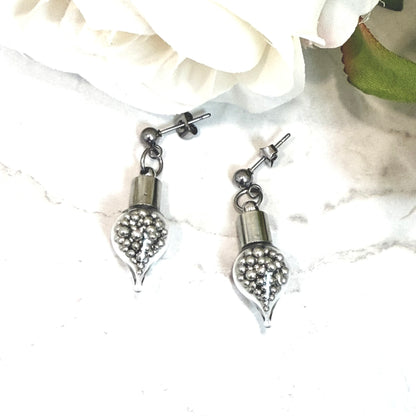 Sparkling Tin 10th Anniversary Stud Earrings Handmade-Pendant & Earrings-Handmadeanniversary-Handmade Anniversary