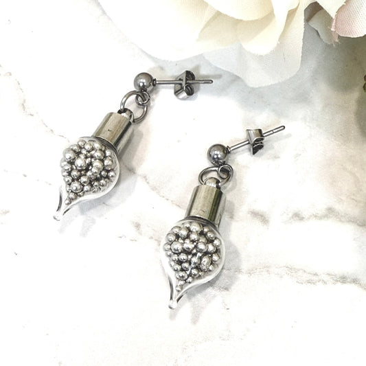 Sparkling Tin 10th Anniversary Stud Earrings Handmade-Pendant & Earrings-Handmadeanniversary-Earrings Only-Handmade Anniversary