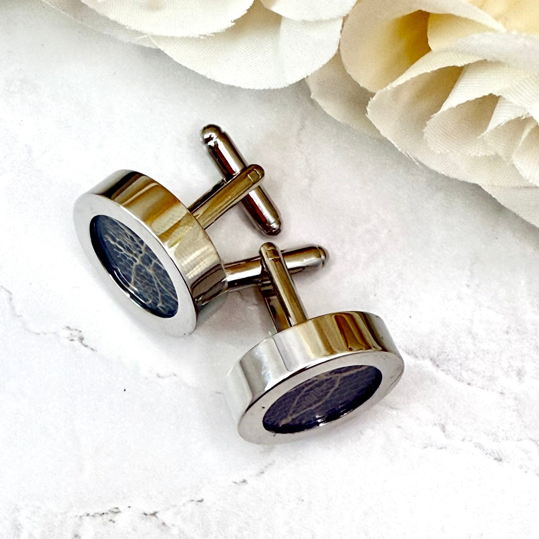 Statement Luxury Lace 13th Anniversary Cufflinks Handmade-Cufflinks-Handmadeanniversary-Handmade Anniversary