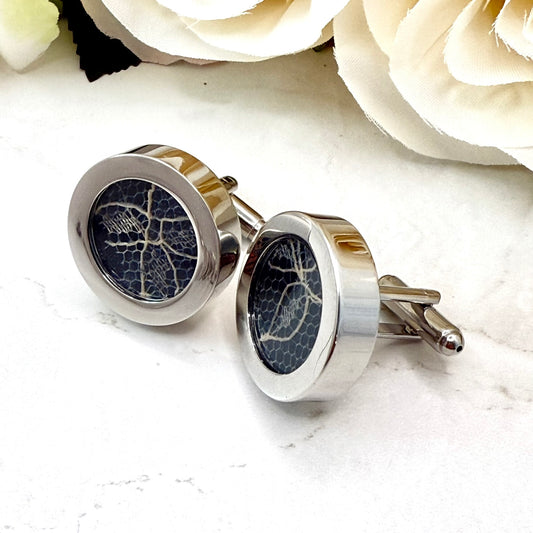 Statement Luxury Lace 13th Anniversary Cufflinks Handmade-Cufflinks-Handmadeanniversary-Handmade Anniversary