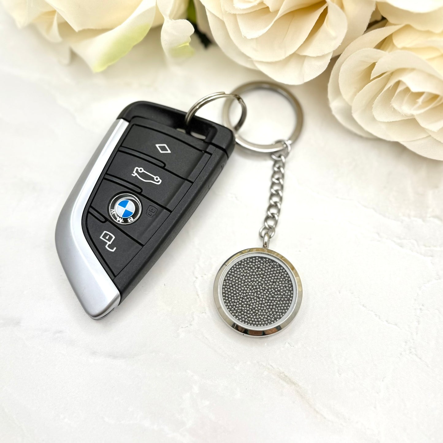 Statement Stainless Steel 11th Anniversary Keyring Handmade-Keyring-Handmade Anniversary