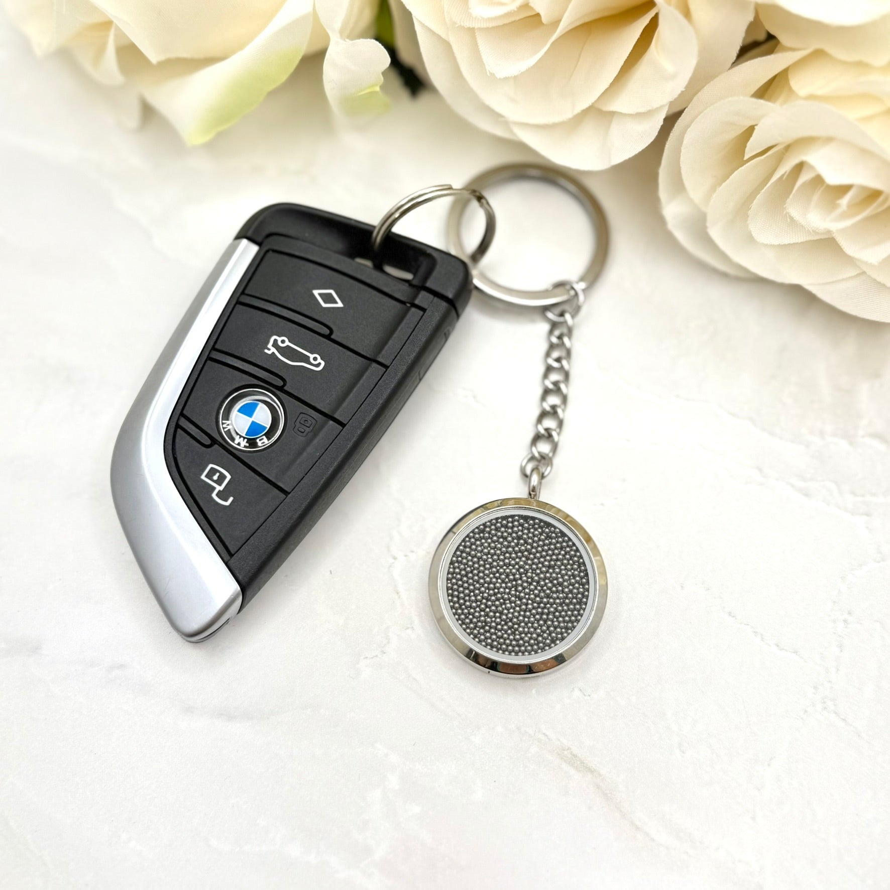 Statement Stainless Steel 11th Anniversary Keyring Handmade-Keyring-Handmade Anniversary