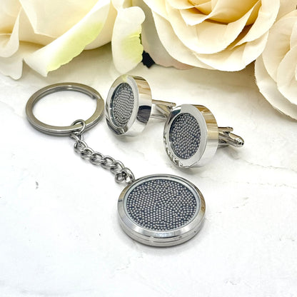 Statement Stainless Steel 11th Anniversary Keyring Handmade-Keyring-Handmade Anniversary