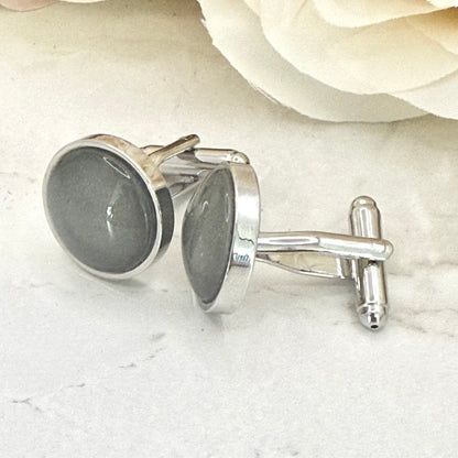 Tin 10th Anniversary Cufflinks Handmade-Cufflinks-Handmadeanniversary-Handmade Anniversary