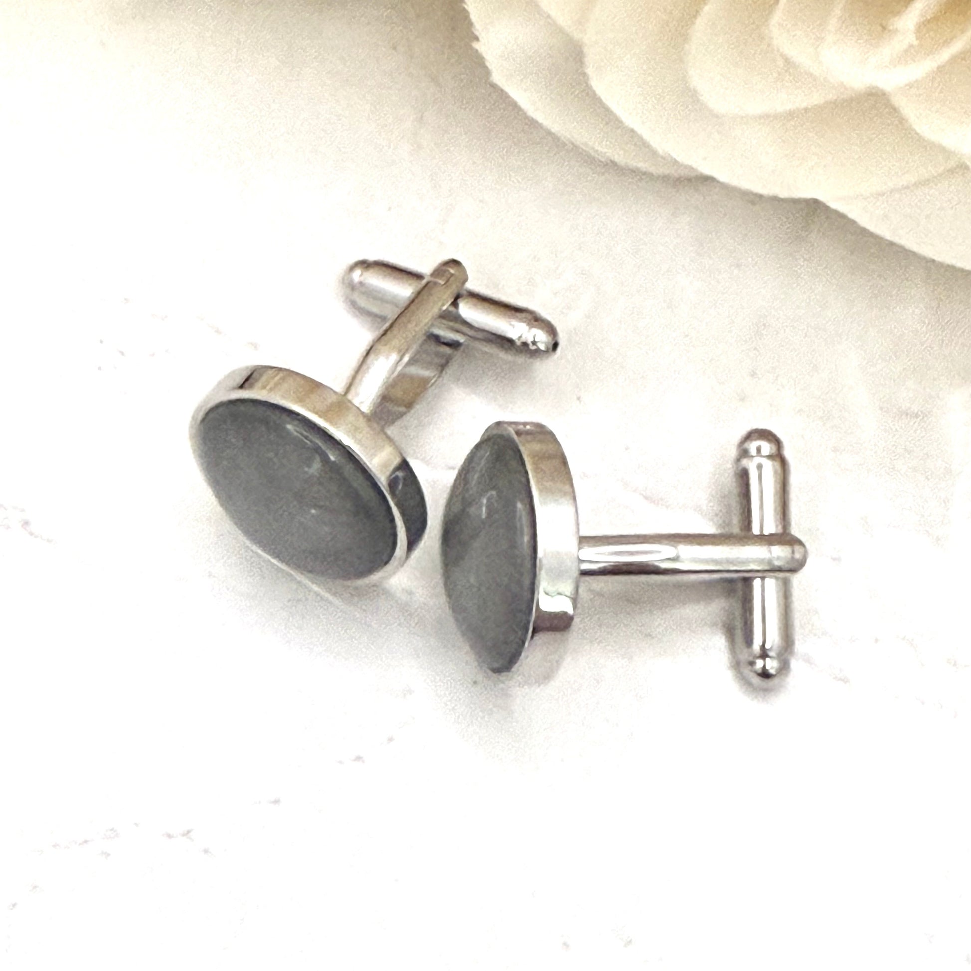 Tin 10th Anniversary Cufflinks Handmade-Cufflinks-Handmadeanniversary-Handmade Anniversary