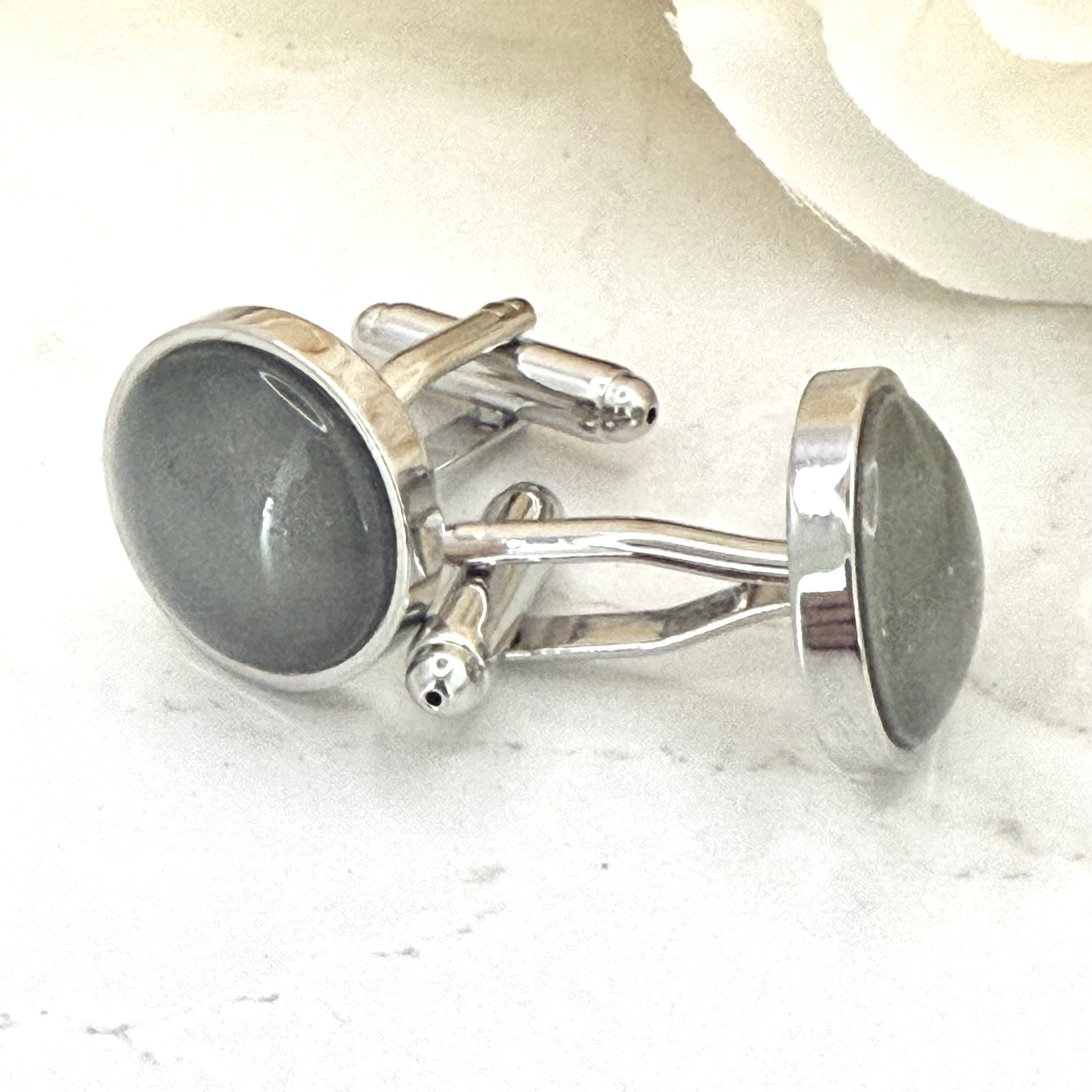 Tin 10th Anniversary Cufflinks Handmade-Cufflinks-Handmadeanniversary-Handmade Anniversary