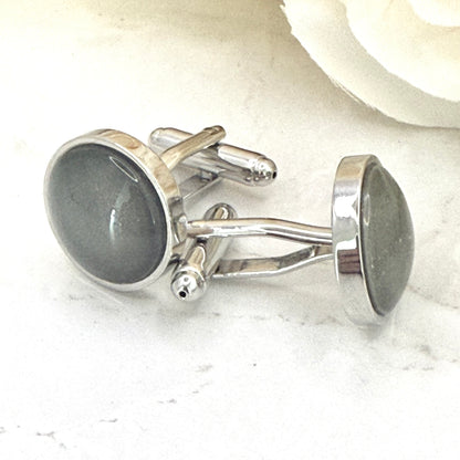 Tin 10th Anniversary Cufflinks Handmade-Cufflinks-Handmadeanniversary-Handmade Anniversary