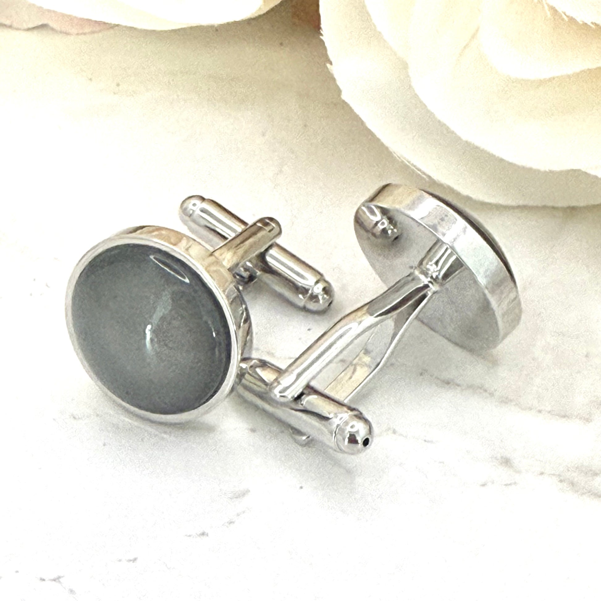 Tin 10th Anniversary Cufflinks Handmade-Cufflinks-Handmadeanniversary-Handmade Anniversary