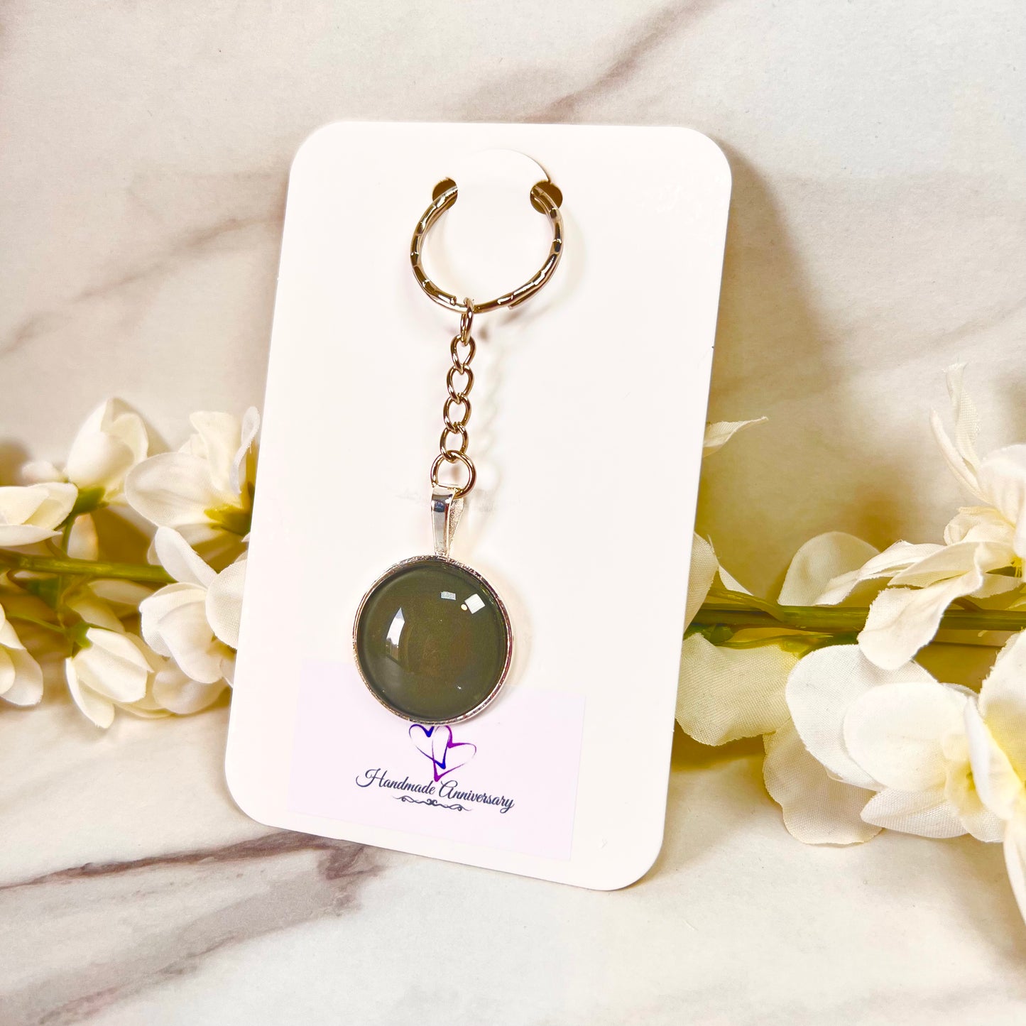 Tin 10th Anniversary Keyring Handmade-Keyring-Handmadeanniversary-Handmade Anniversary