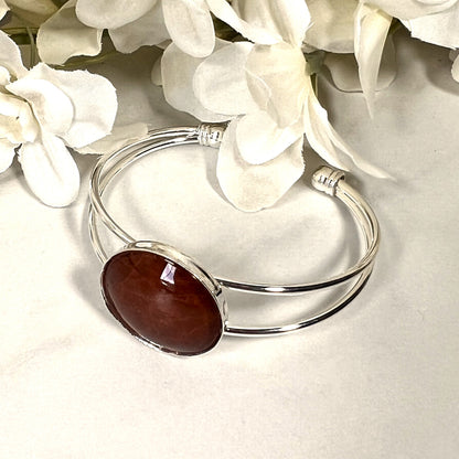 Vegan Leather Anniversary Bangle Bracelet Handmade-Bangle-Handmadeanniversary-Handmade Anniversary