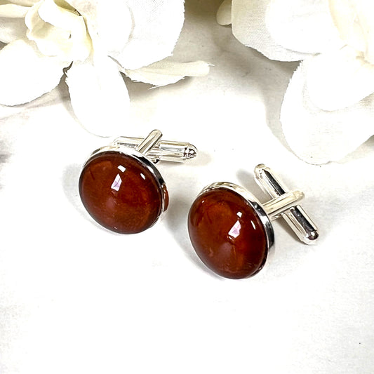 Vegan Leather Anniversary Cufflinks Handmade-Cufflinks-Handmadeanniversary-Handmade Anniversary