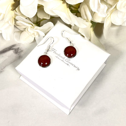 Vegan Leather Anniversary Drop Earrings Handmade-Earrings-Handmadeanniversary-Handmade Anniversary