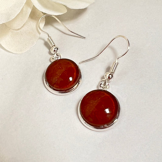 Vegan Leather Anniversary Drop Earrings Handmade-Earrings-Handmadeanniversary-Handmade Anniversary
