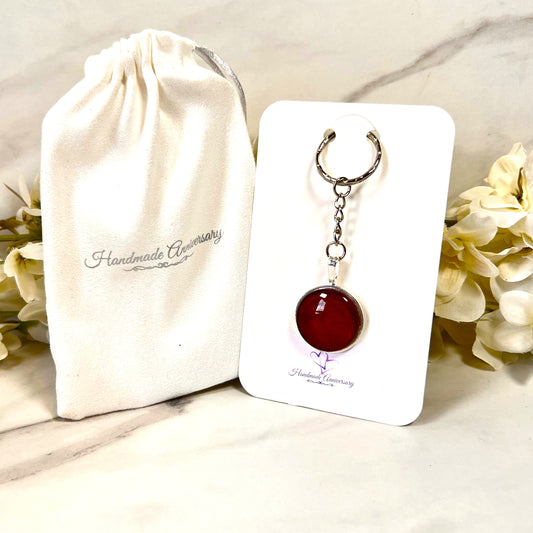 Vegan Leather Anniversary Keyring Handmade-Keyring-Handmadeanniversary-Handmade Anniversary