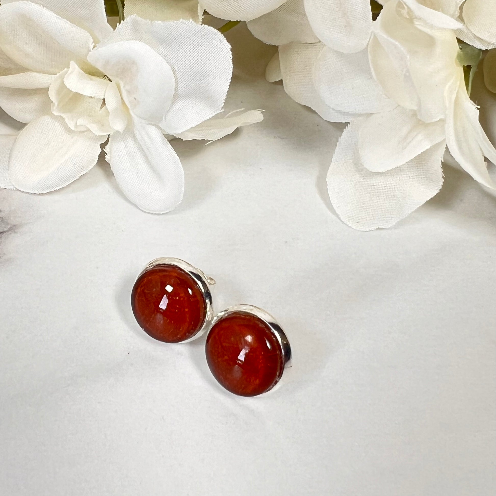 Vegan Leather Anniversary Stud Earrings Handmade-Earrings-Handmadeanniversary-Handmade Anniversary