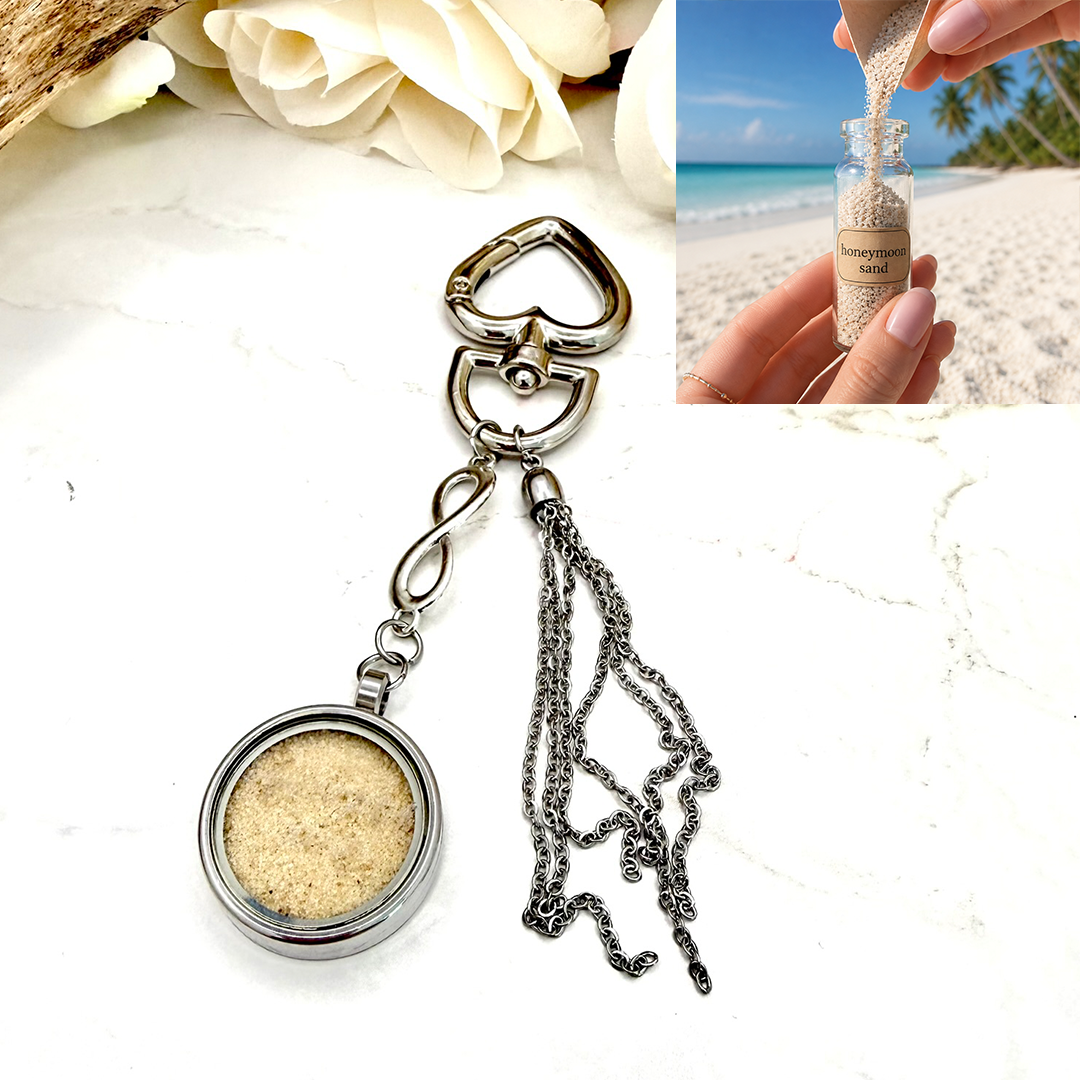 Luxury Personalised Honeymoon Sand Bag Charm