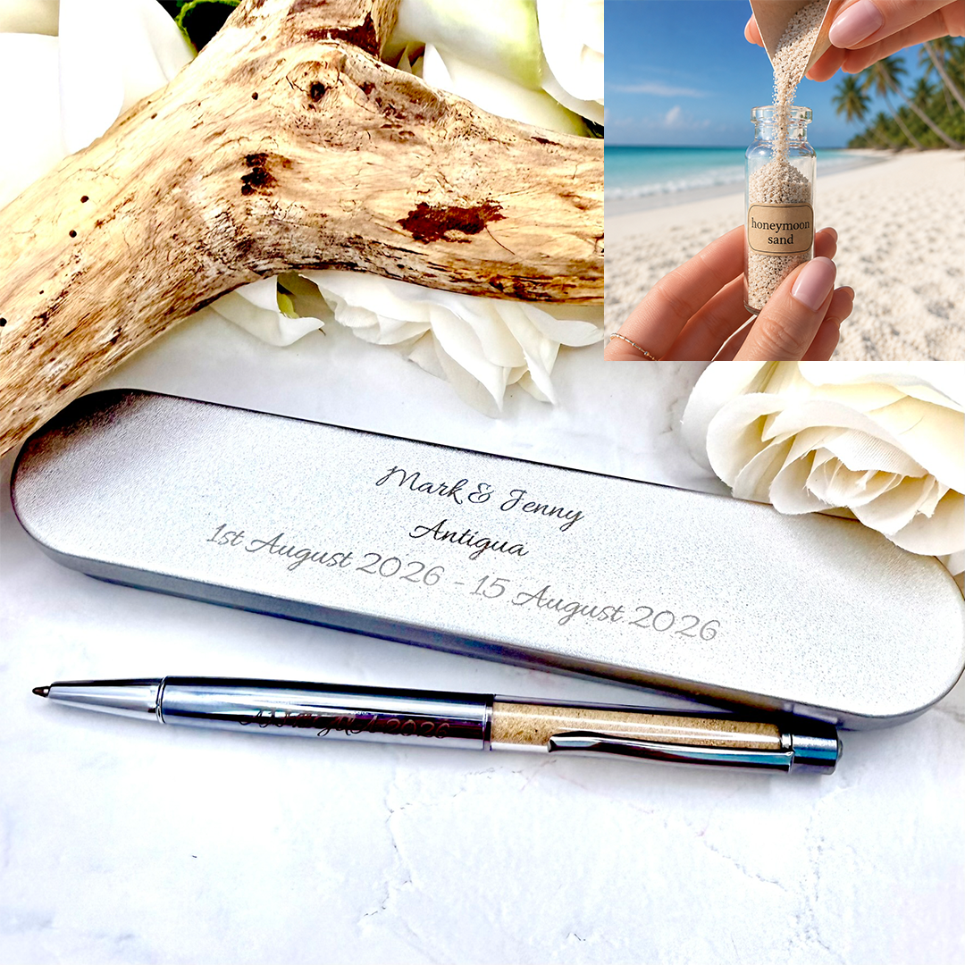 Personalised Honeymoon Sand Ballpoint Pen & Box