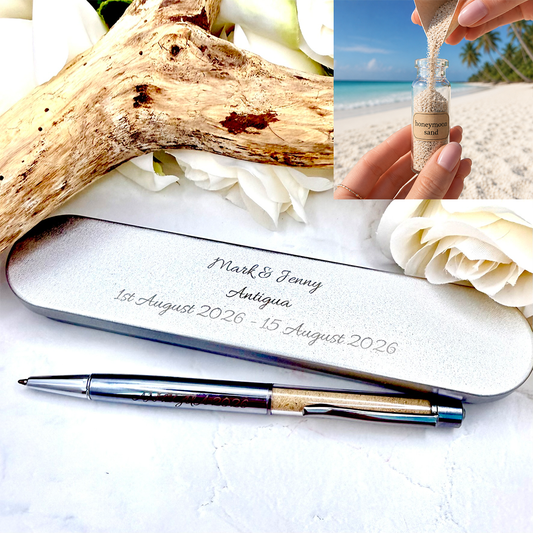 Personalised Honeymoon Sand Ballpoint Pen & Box