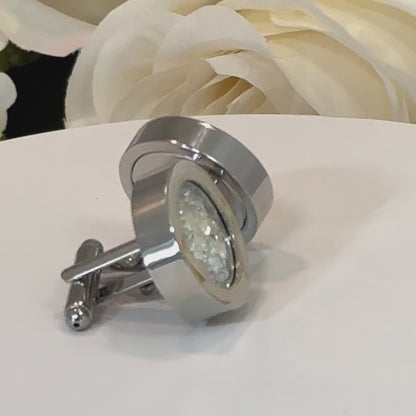 Chunky Crystal 15th Anniversary Cufflinks Handmade