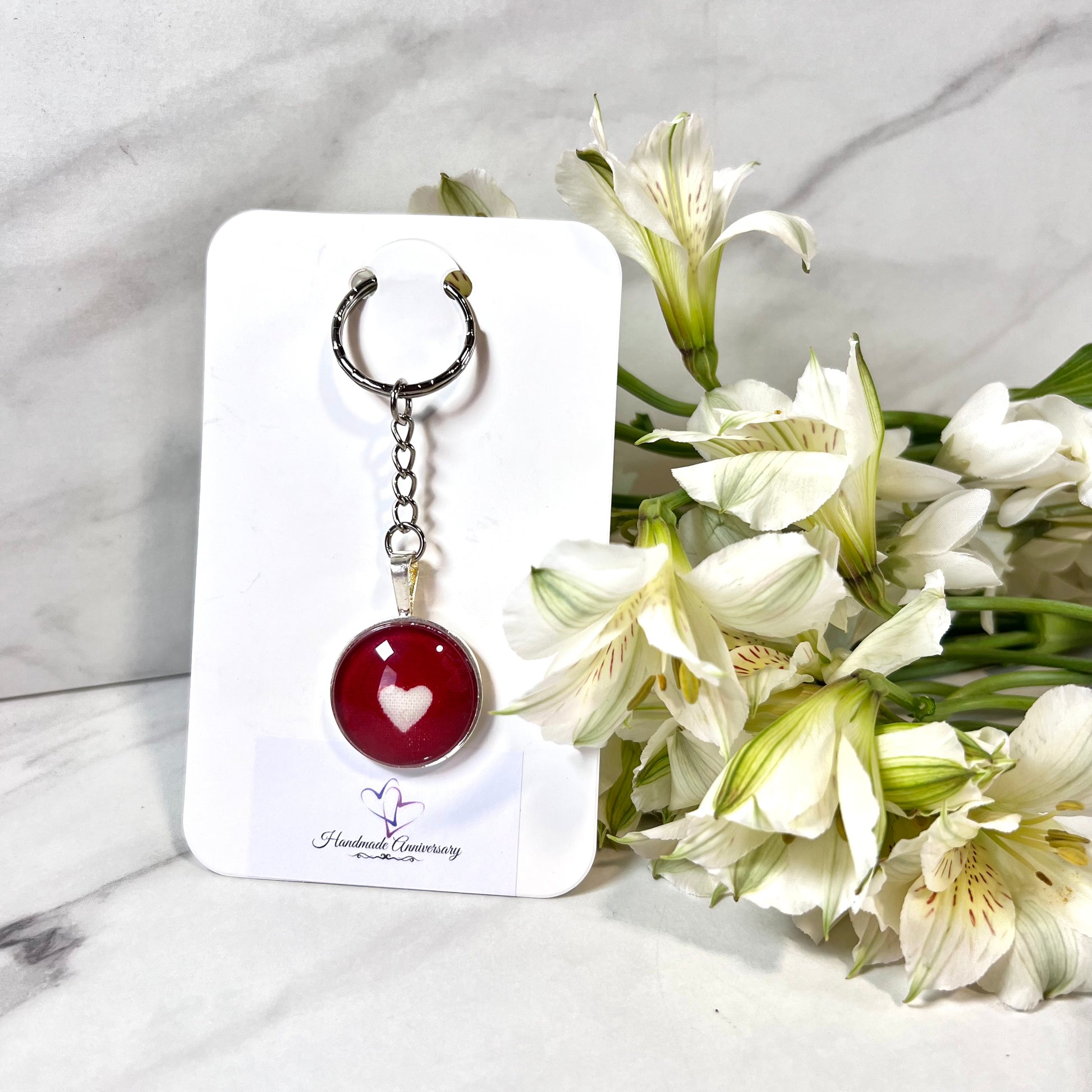 Cotton 2nd Anniversary Keyring Handmade-Keyring-Handmadeanniversary-Handmade Anniversary