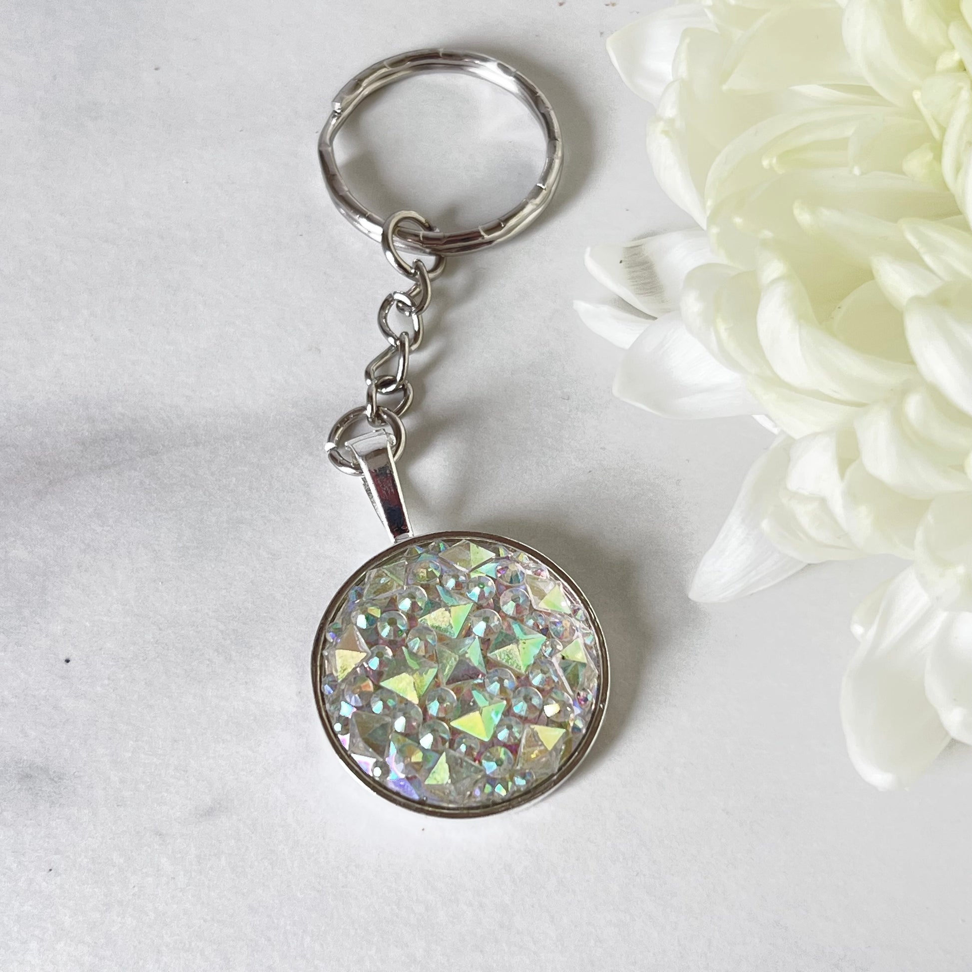 Crystal 15th Anniversary Keyring Handmade-Keyring-Handmadeanniversary-Handmade Anniversary