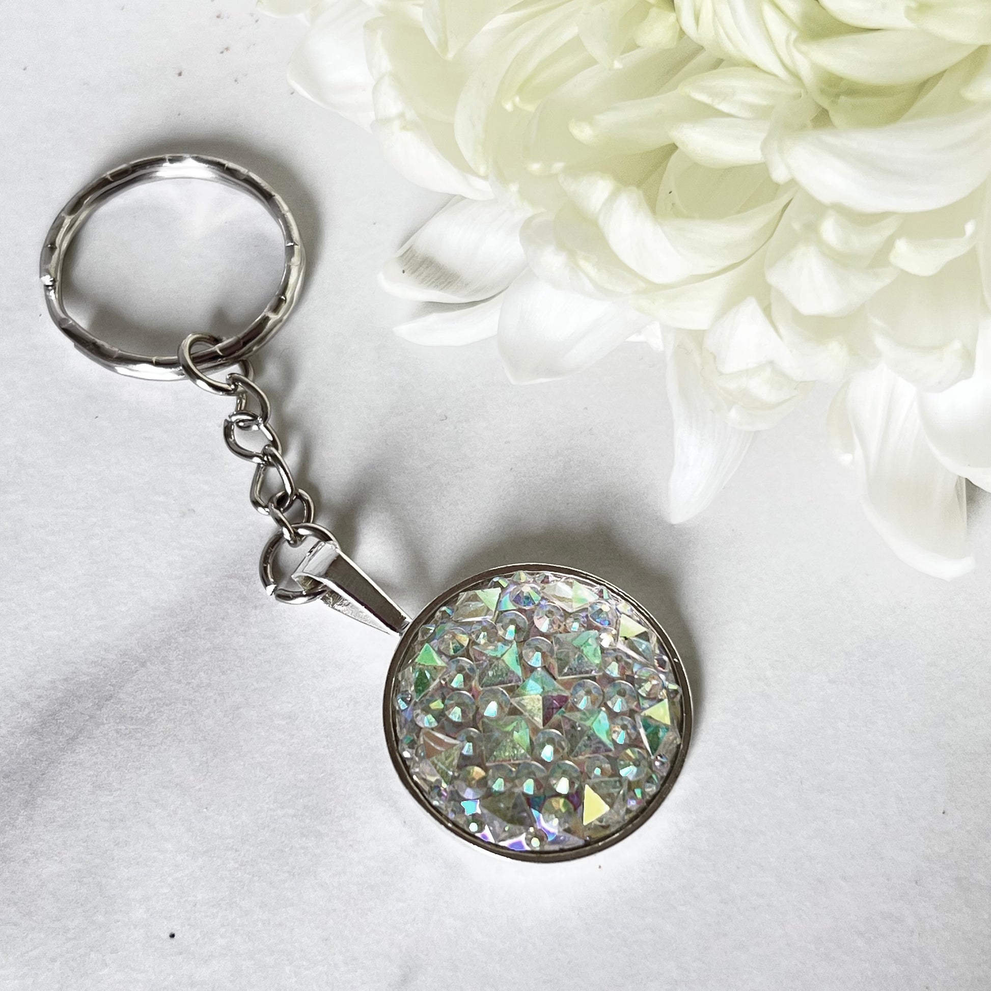Crystal 15th Anniversary Keyring Handmade-Keyring-Handmadeanniversary-Handmade Anniversary